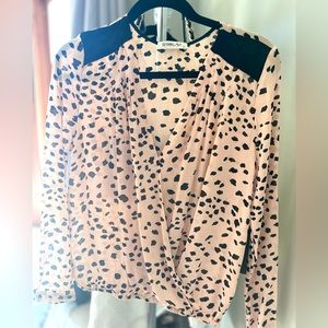 Sam and Lavi Soft Pink blouse with black spots-Size M